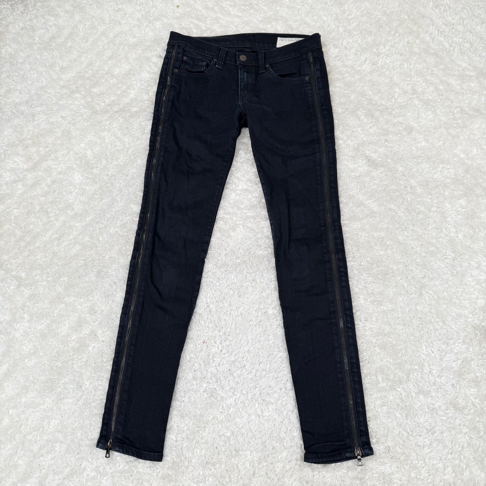 Rag & Bone Skinny Jeans Ankle Zip Dark Wash Denim Pants Size 27